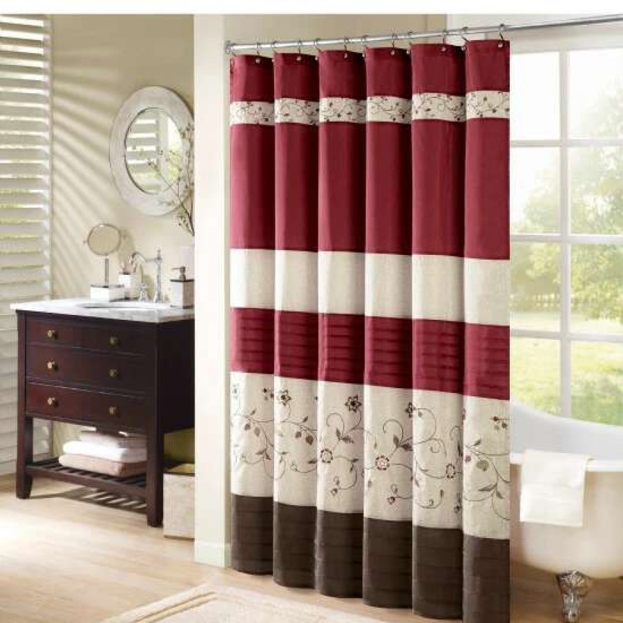 Best Buy Madison Park Belle Faux Silk Embroide Floral Shower Curtain