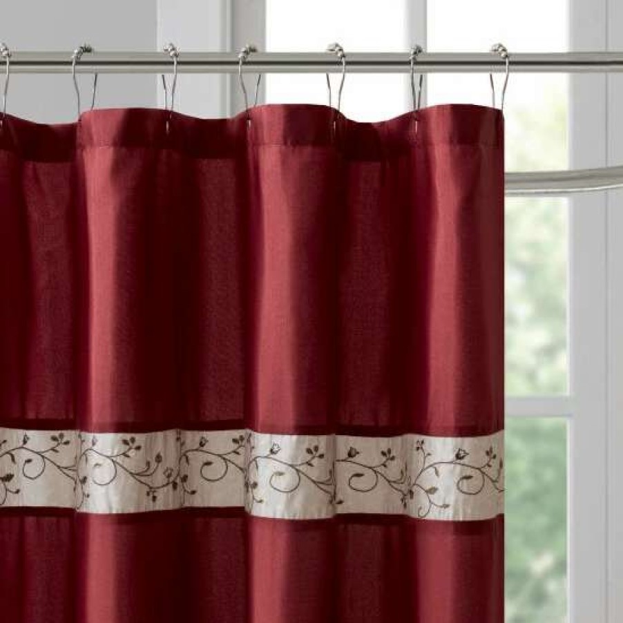 Best Buy Madison Park Belle Faux Silk Embroide Floral Shower Curtain