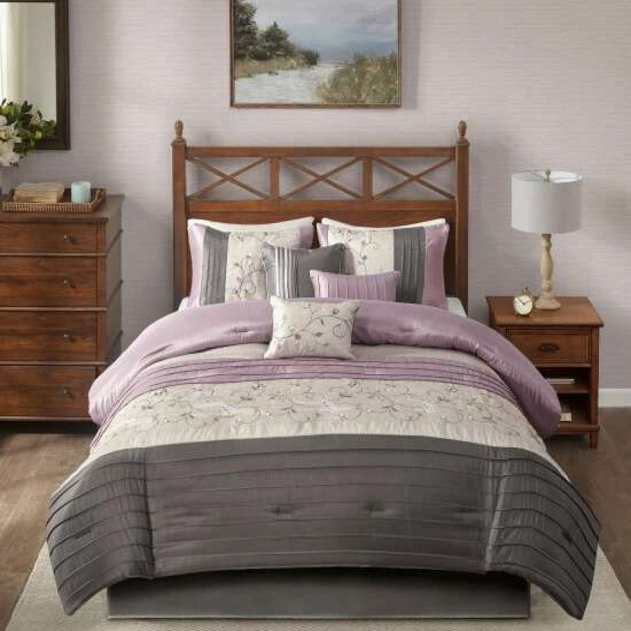 Hot Cheap Madison Park Belle Purple Comforter Set