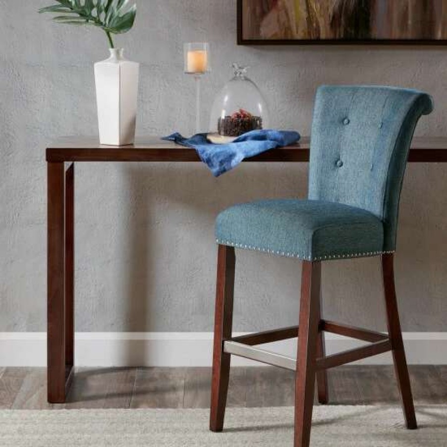 Online Promo Madison Park Weldon Blue 30-Inch Bar Stool