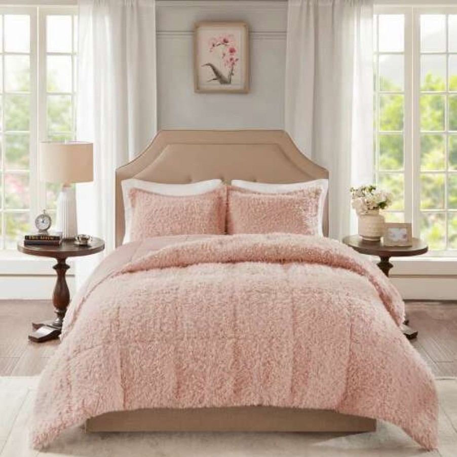 Hot Cheapest Madison Park Zoe 100-Percent Polyester Solid Faux Fur Comforter Set