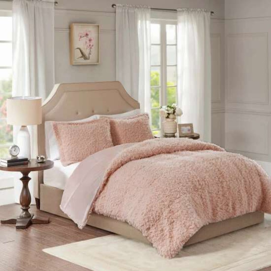 Hot Cheapest Madison Park Zoe 100-Percent Polyester Solid Faux Fur Comforter Set