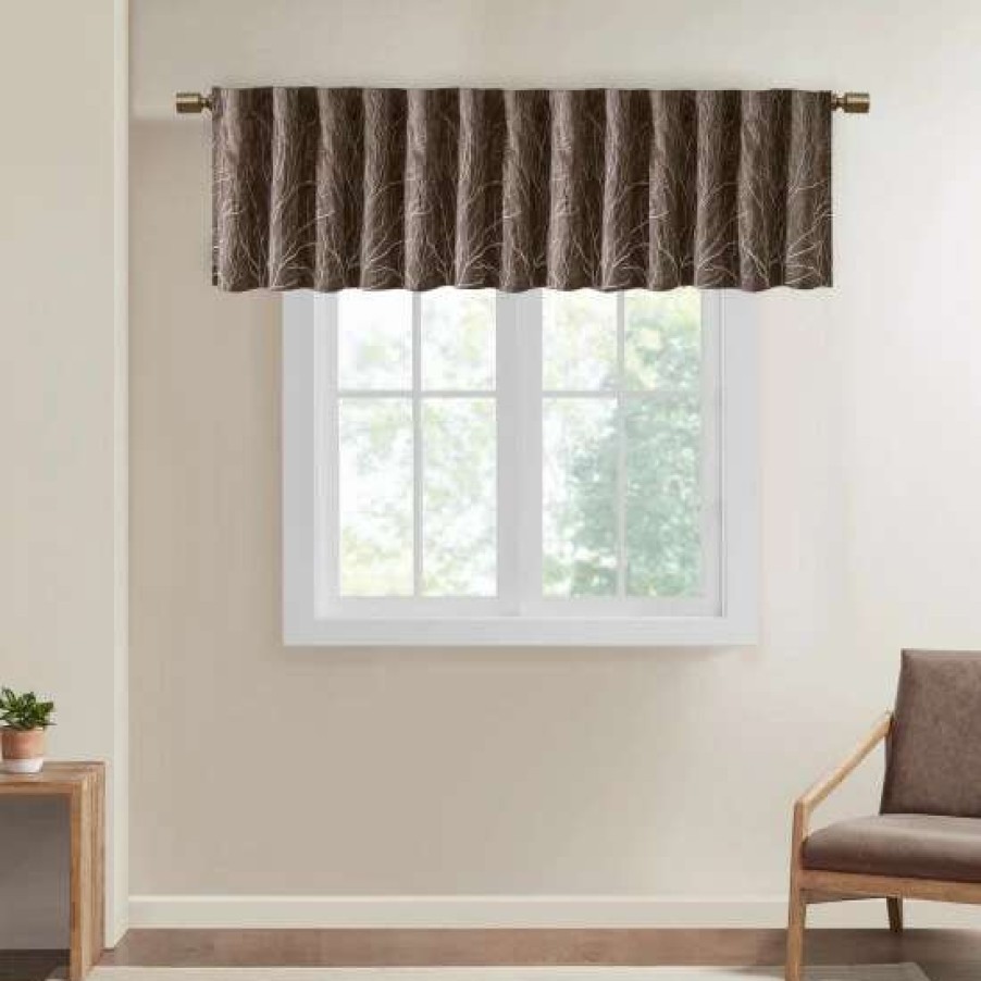 Hot Deals Madison Park Eliza Faux Silk Embroidered Window Valance 50 X 18