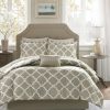 Online Buy Madison Park Essentials Diablo Taupe Reversible Complete Comforter Set With Cotton Bed Sheets