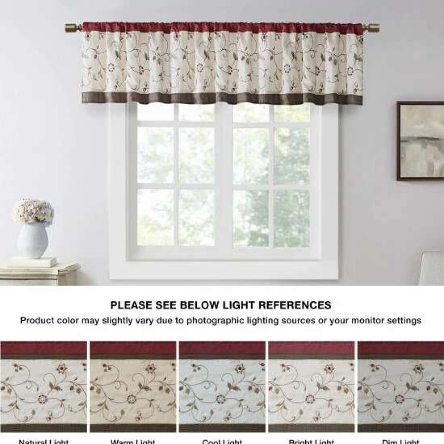 Hot Brand New Madison Park Belle Embroide Window Valance