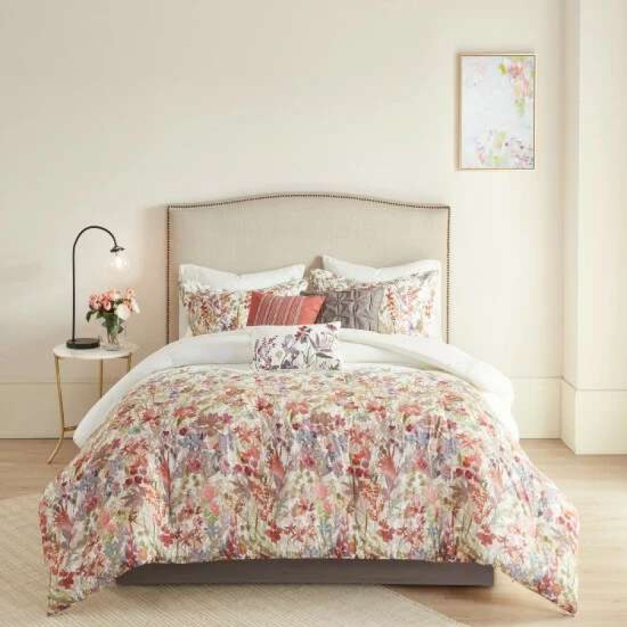 Hot Discount Madison Park Fiona 7 Piece Cotton Printed Comforter Set