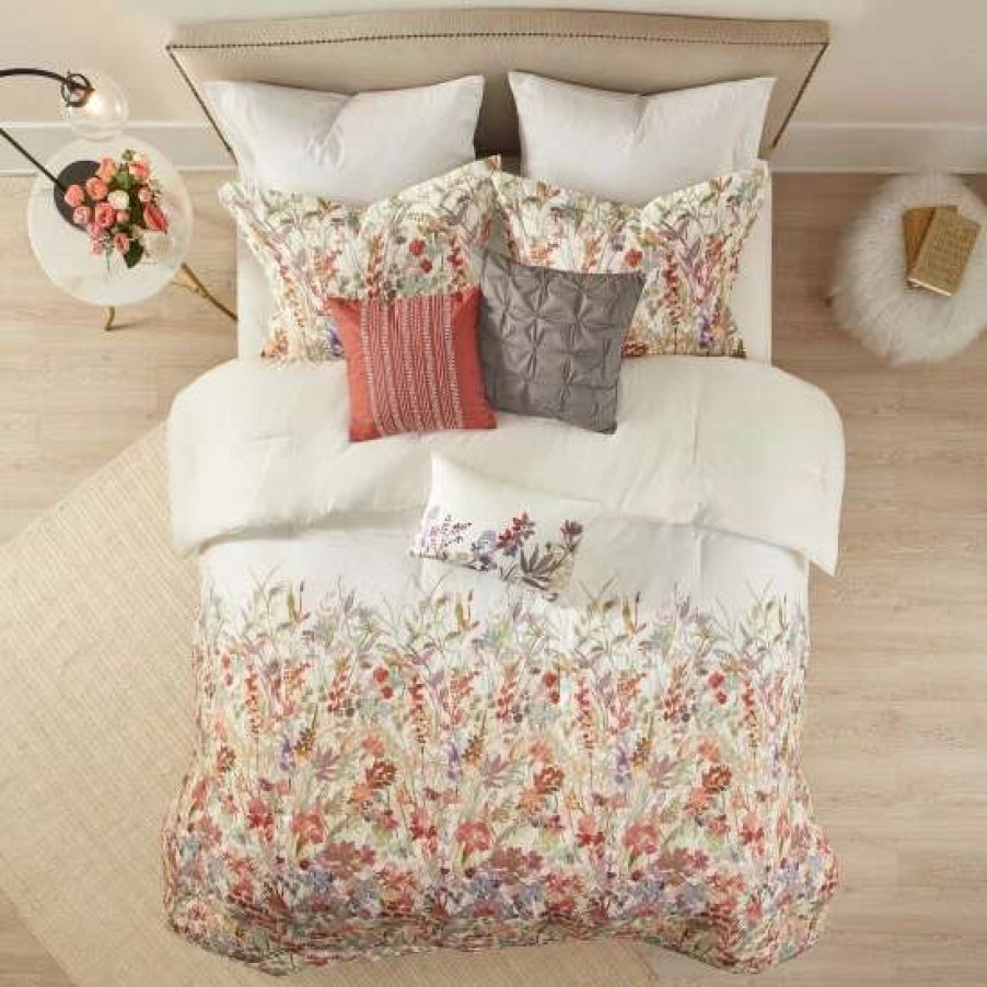 Hot Discount Madison Park Fiona 7 Piece Cotton Printed Comforter Set