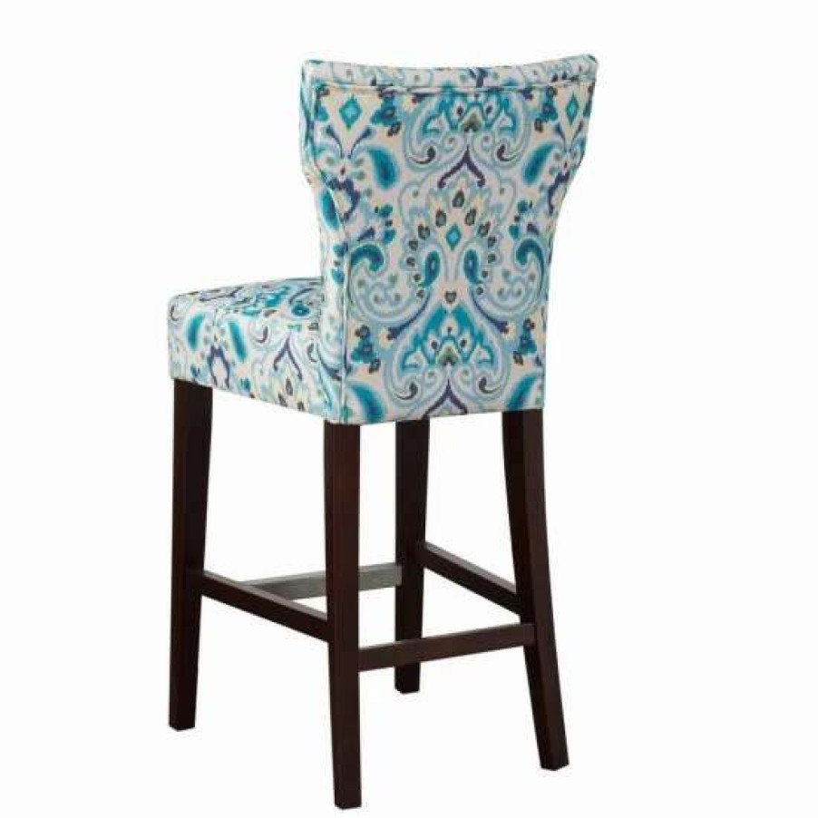 Wholesale Brand New Madison Park Hayes Blue/ Yellow Tufted Back Counter Stool 17.75 W X 21.125 D X 38.25 H