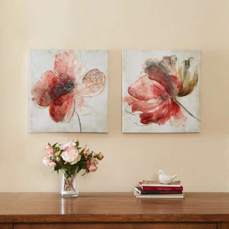 Clearance Budget Madison Park Lovely Blooms Hand Embellished Canvas 2-Piece Set