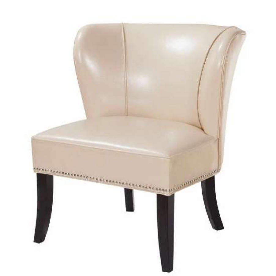 Clearance Promo Madison Park Sheldon Concave Back Armless Chair Ivory