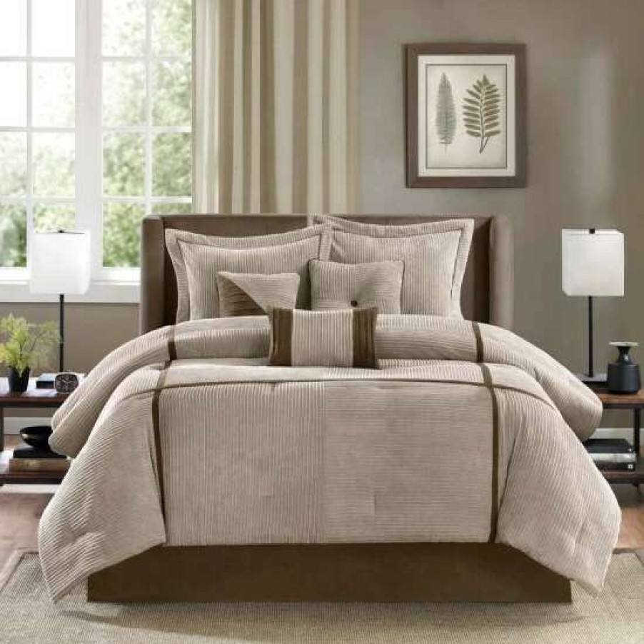 New Cheap Madison Park Houston Taupe 7-Piece Comforter Set