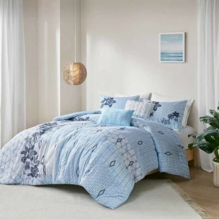 Wholesale Cheap Madison Park Asa 5 Piece Cotton Comforter Set Blue