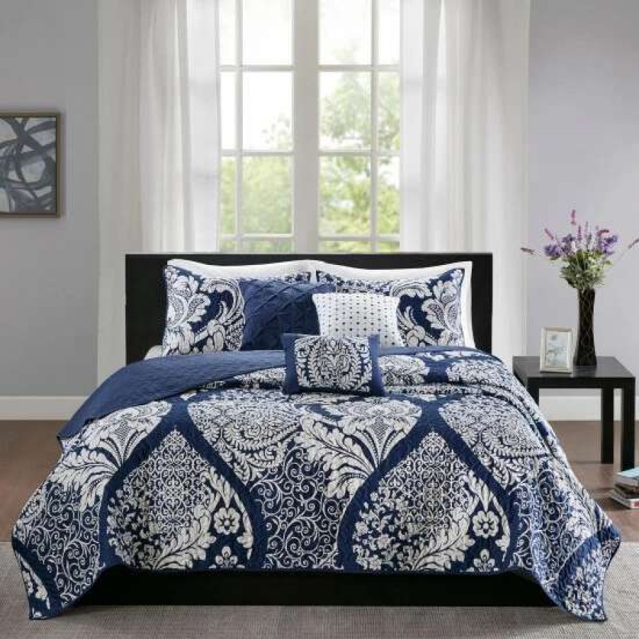 Best Cheap Madison Park Marcella 6 Piece Reversible Coverlet Set