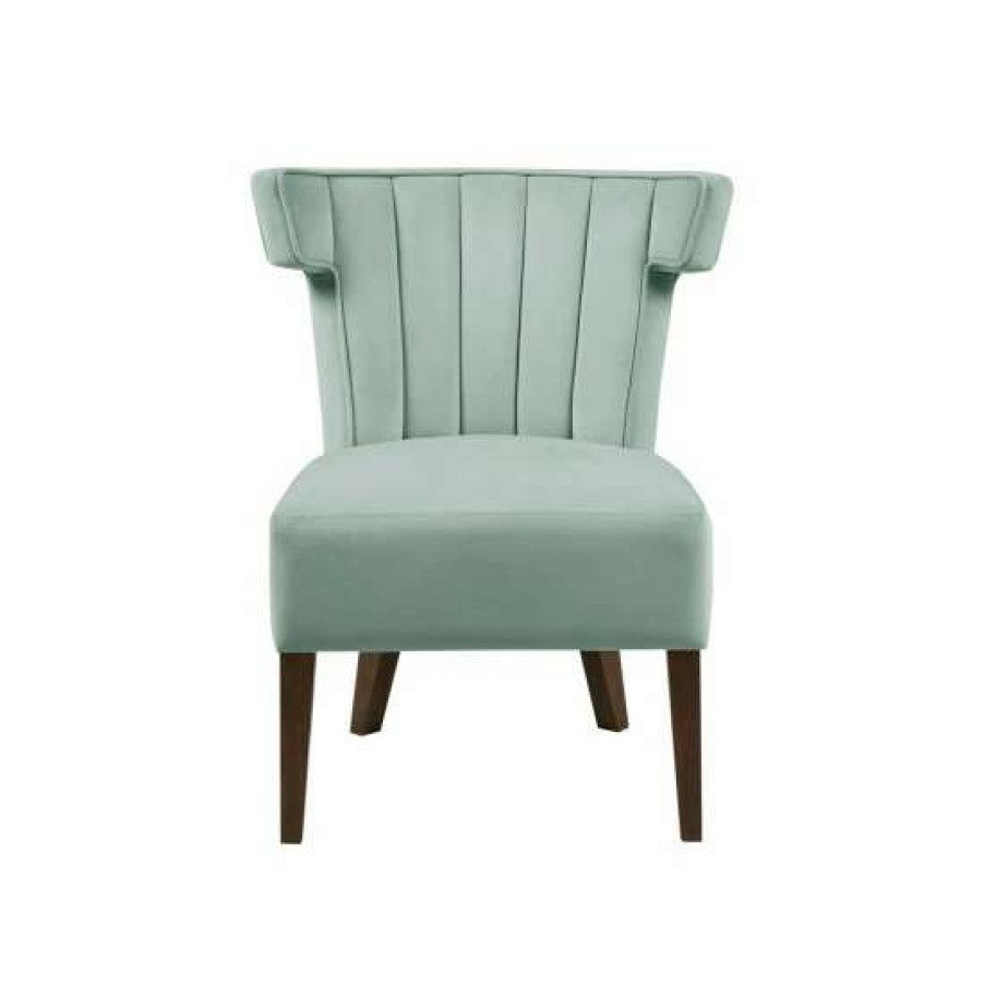 Best Discount Madison Park Rile Seafoam Upholstered Armless Accent Lounge Chair