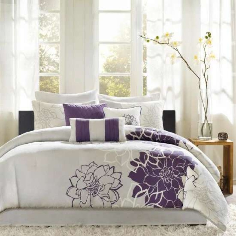 Hot Best Sale Madison Park Bridgette Floral-Pattern Cotton Comforter Set