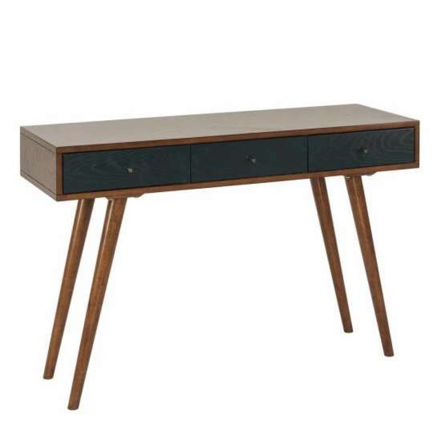 Wholesale Hot Sale Madison Park Howard 3-Drawer Writing Desk Pecan/ Blue