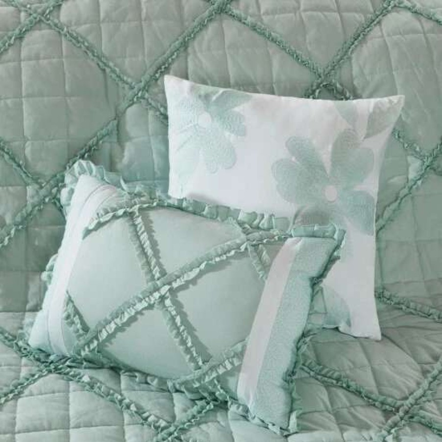 Hot Best Deal Madison Park Heidi Quilted Cotton Comforter Set Seafoam