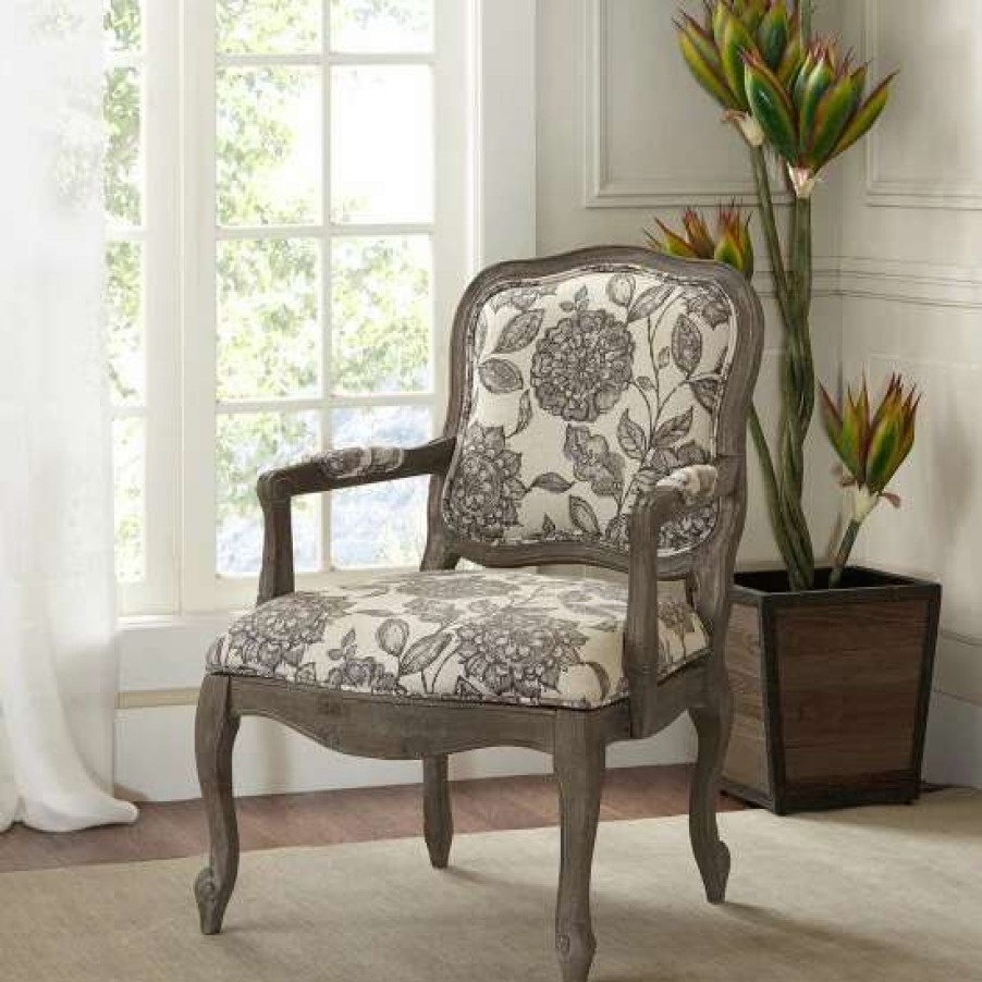 Clearance Coupon Madison Park Charlotte Camel Back Exposed Wood Chair