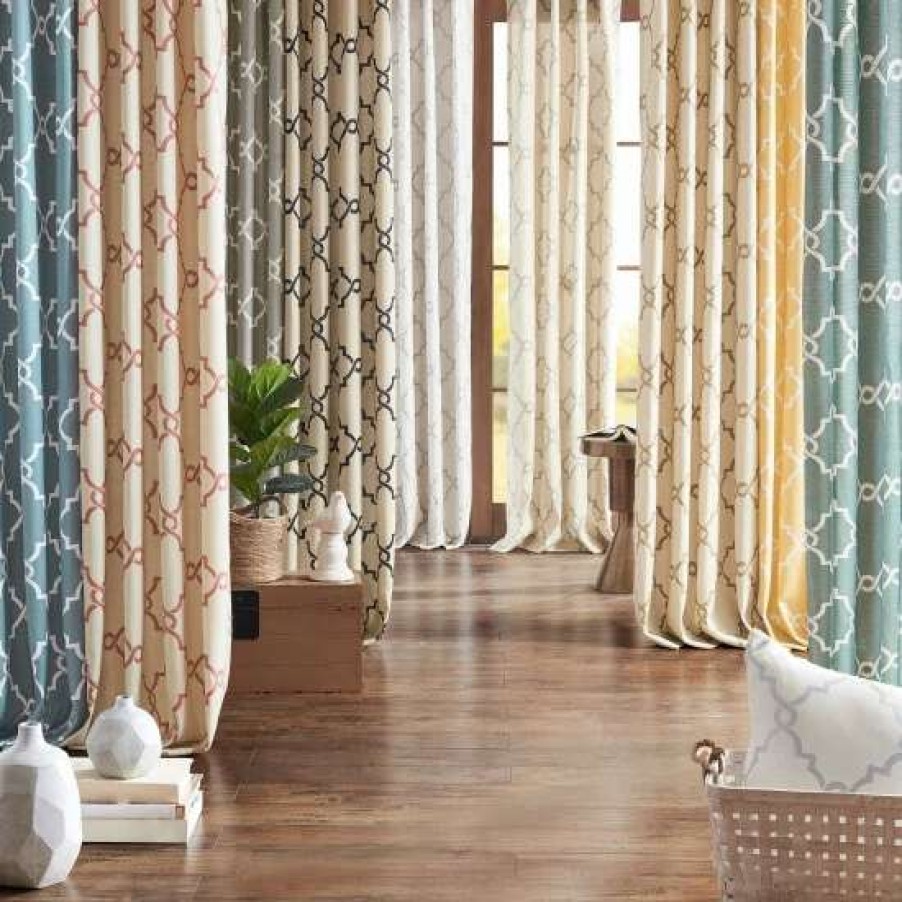 Online Top 10 Madison Park Westmont Fretwork Print Pattern Single Curtain Panel