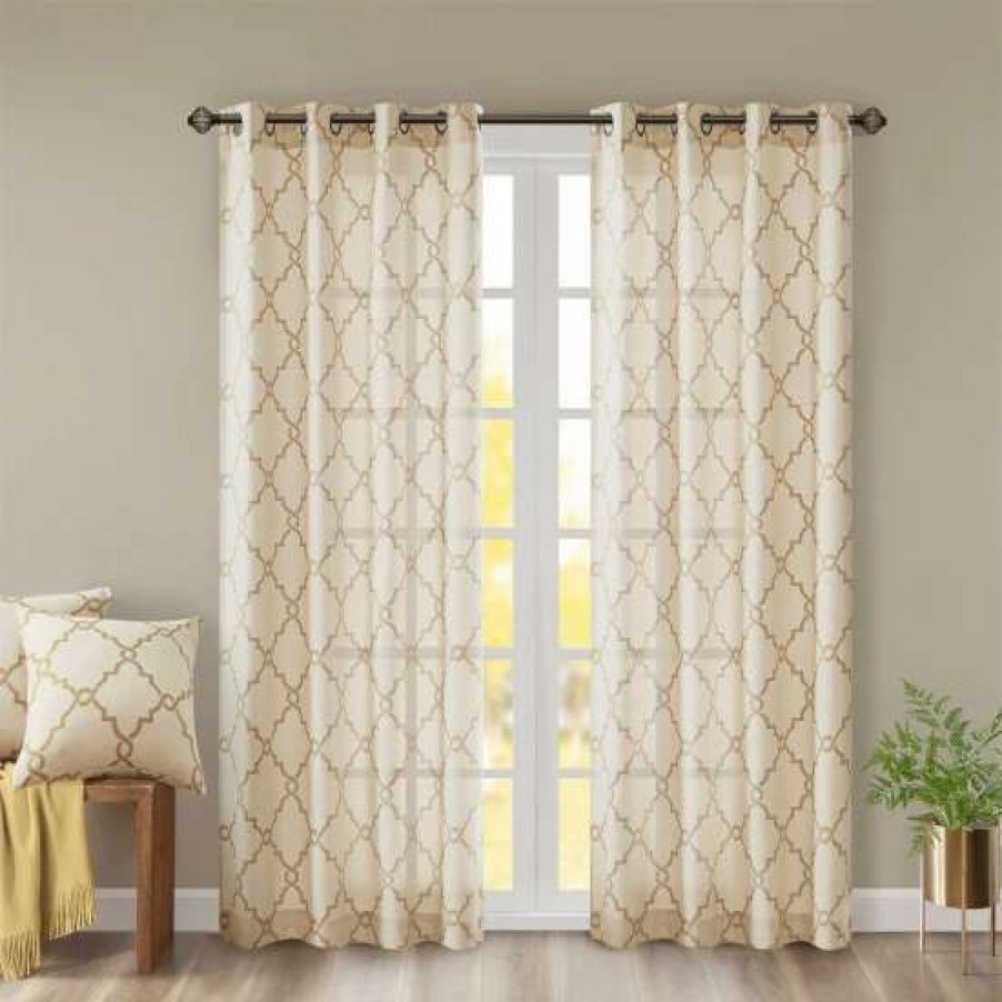 Online Top 10 Madison Park Westmont Fretwork Print Pattern Single Curtain Panel