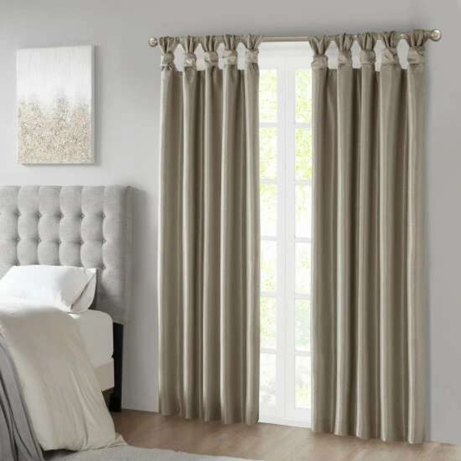 New Promo Madison Park Natalie Twist Tab Total Blackout Window Curtain