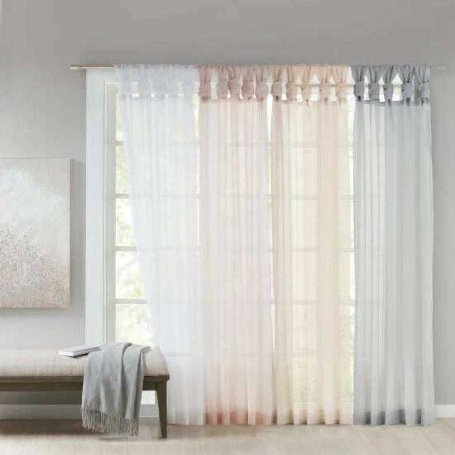 Clearance Discount Madison Park Elowen Twisted Tab Voile Sheer Window Pair