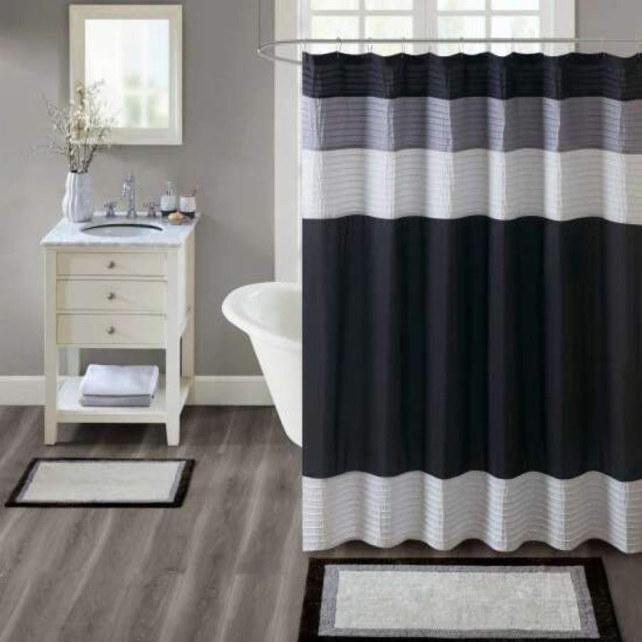 Hot Coupon Madison Park Infinity Black Cotton Bath Rug