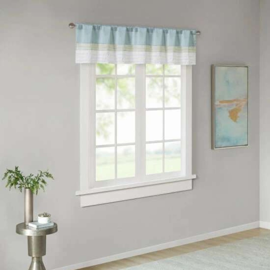 Online Discount Madison Park Chester Pieced And Pintuck Lined Window Valance