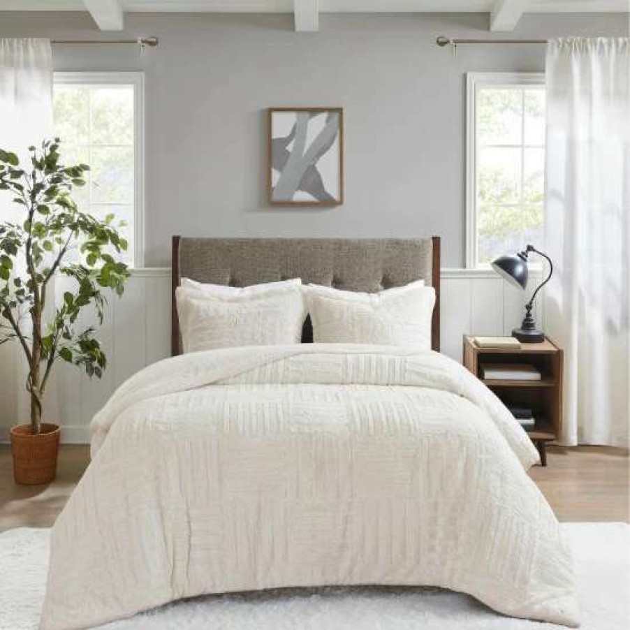 New Deals Madison Park Polar Ivory Fur Down Alternative Comforter Set