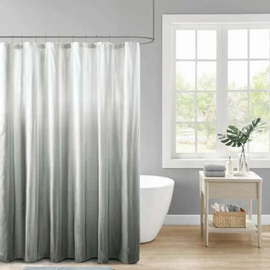 New Best Reviews Of Madison Park Loire Ombre Printed Seersucker Shower Curtain