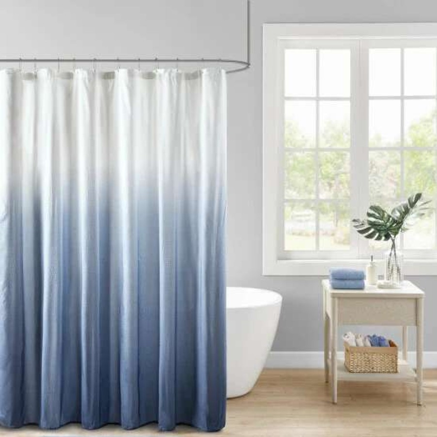 New Best Reviews Of Madison Park Loire Ombre Printed Seersucker Shower Curtain