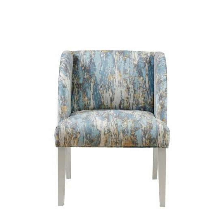 Hot Best Deal Madison Park Zuma Gray/Blue Upholstered Wingback Accent Lounge Chair