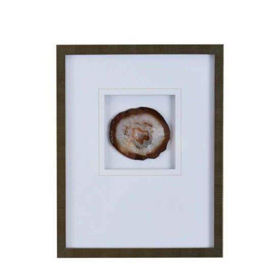 Wholesale Budget Madison Park Natural Agate 100-Percent Real Stone Framed Graphic (4- Inch Agate)