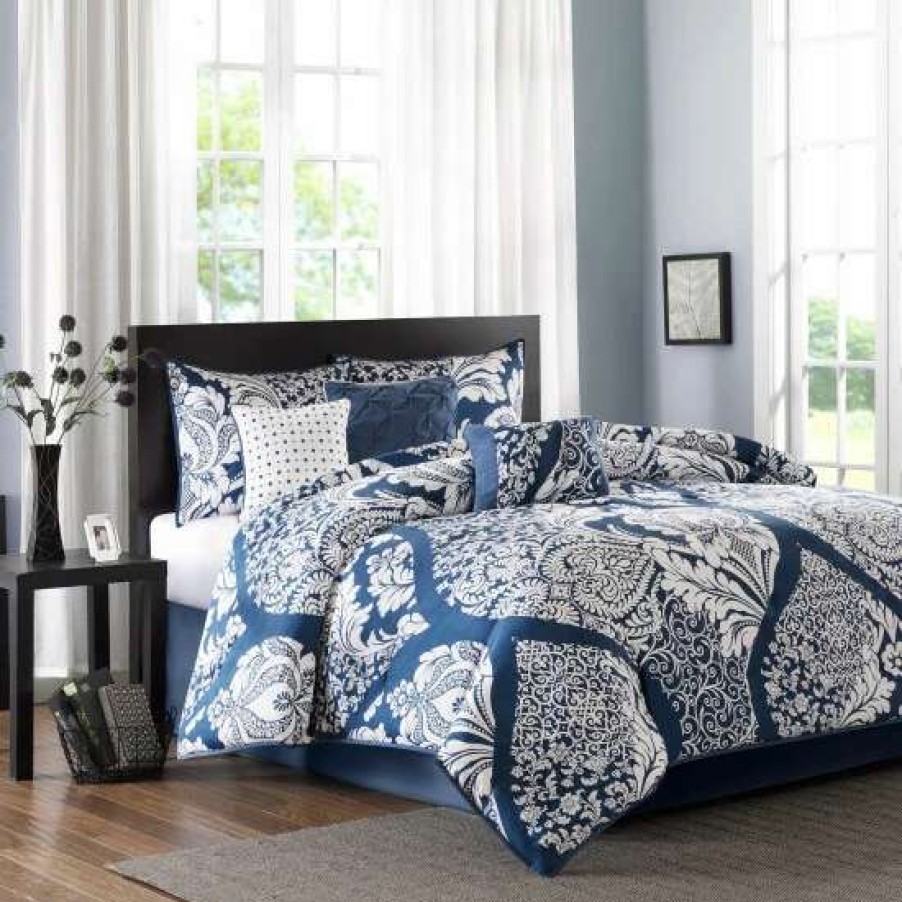 Clearance Best Reviews Of Madison Park Marcella 7 Piece Cotton Printed Comforter Set