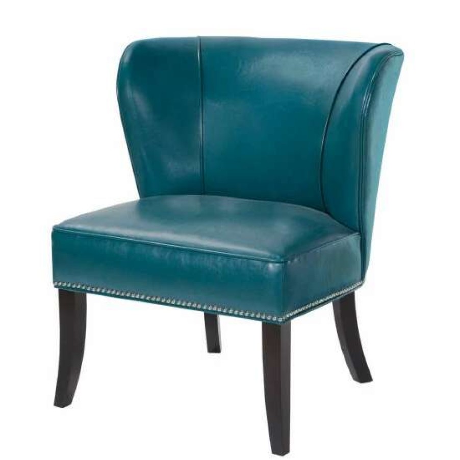 Hot Cheapest Madison Park Sheldon Blue Concave Back Armless Chair