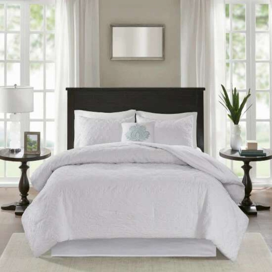 Best Cheap Madison Park Mansfield Quilted White Comforter Set