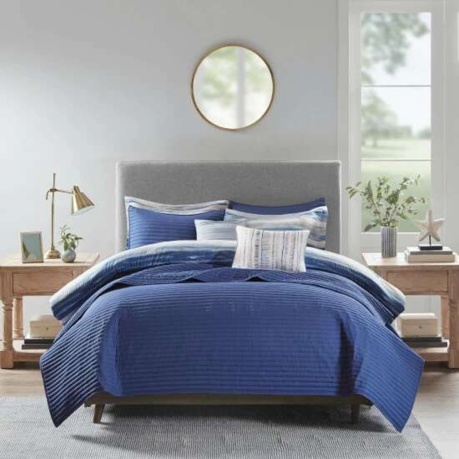 New Top 10 Madison Park Anchorage 8 Piece Printed Seersucker Comforter And Coverlet Set Collection