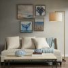 New Promo Madison Park Seascape Blue Gel Coat Framed Canvas 4Pc Set