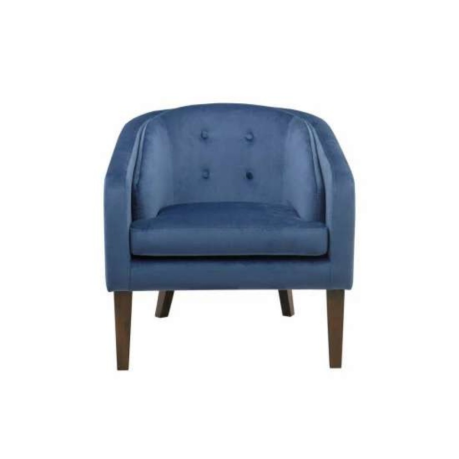 Clearance Best Pirce Madison Park Cora Blue Upholstered Tufted Mid-Century Accent Chair