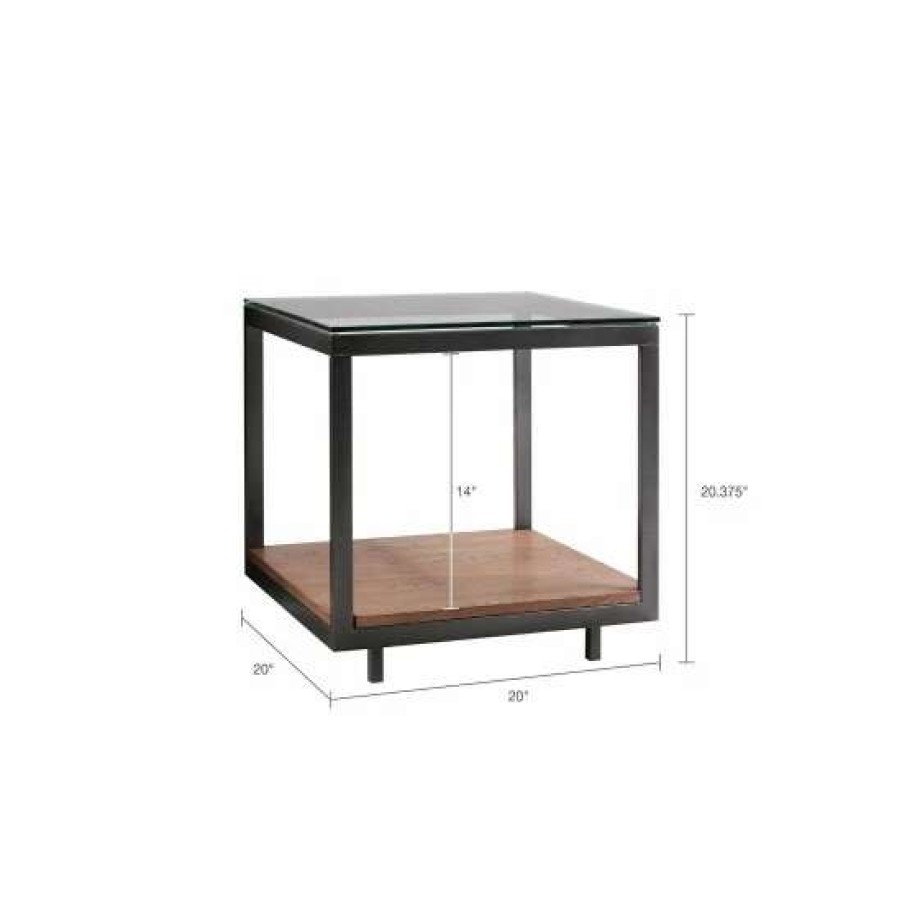 Clearance Buy Madison Park Leo Iron/ Walnut End Table