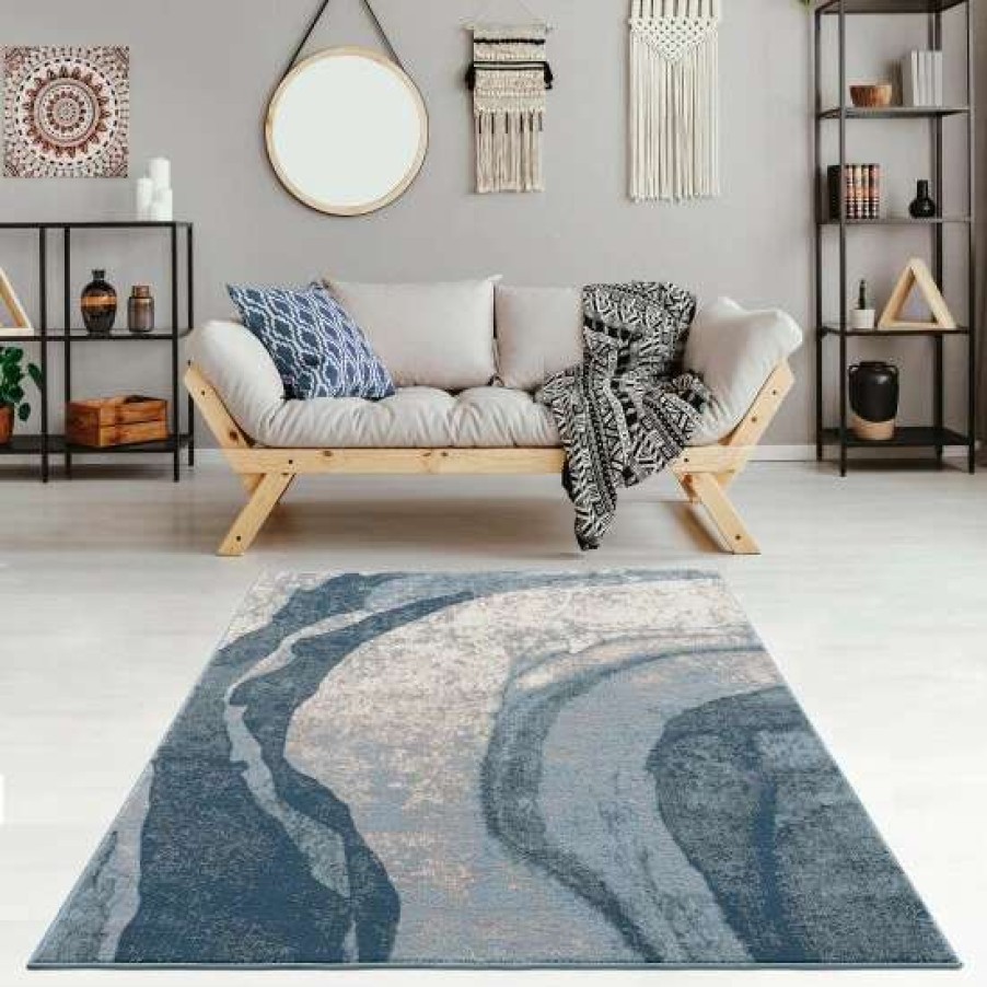 Online Outlet Madison Park Kathryn Blue Abstract Wave Area Rug