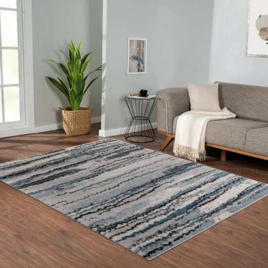 New Flash Sale Madison Park Cadence Watercolor Abstract Stripe Woven Area Rug