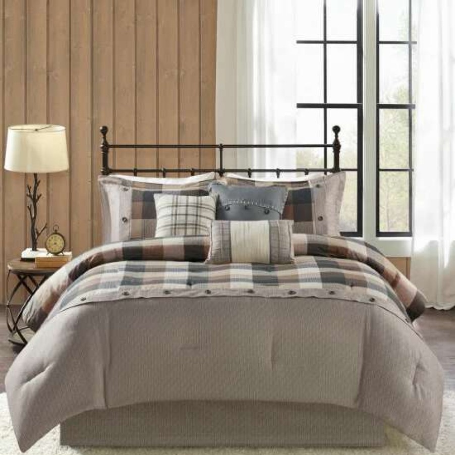 New Coupon Madison Park Pioneer 7-Piece Herringbone Comforter Set