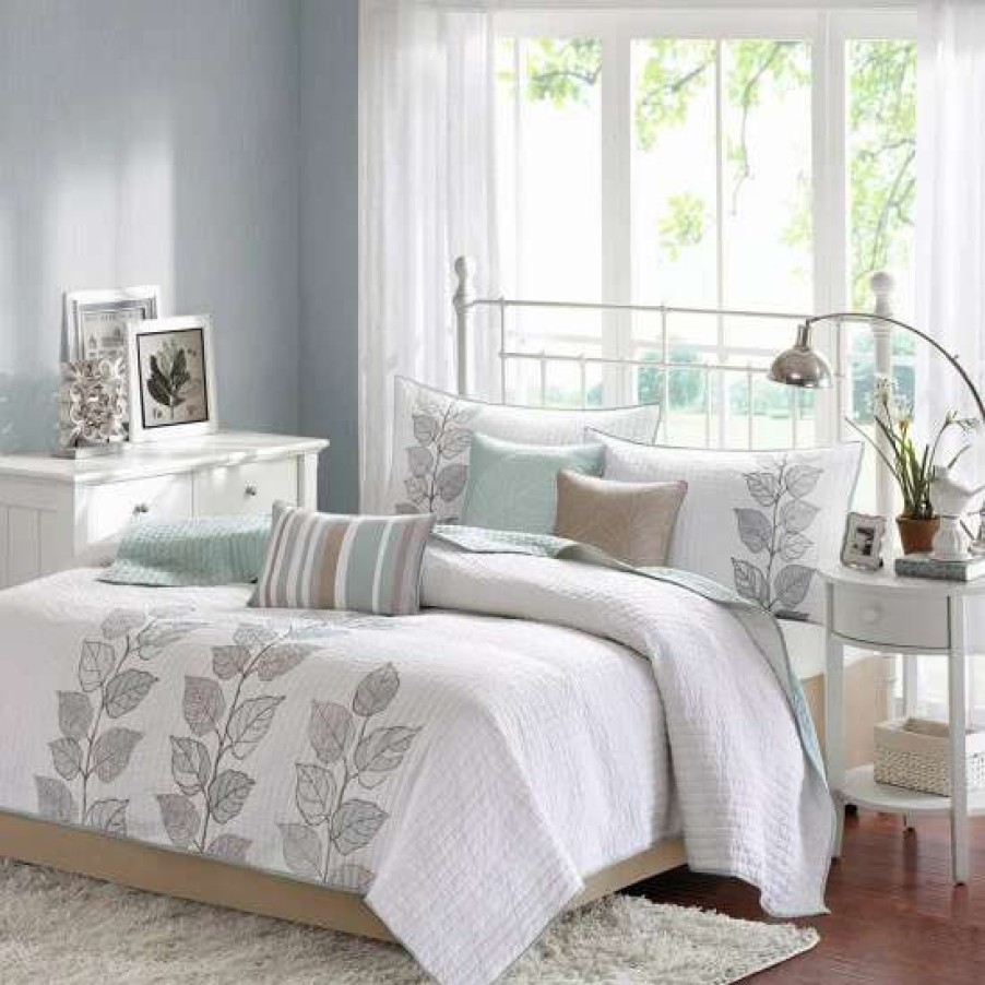 Wholesale Best Pirce Madison Park Rochelle 6-Pc. Reversible Coverlet Set Blue