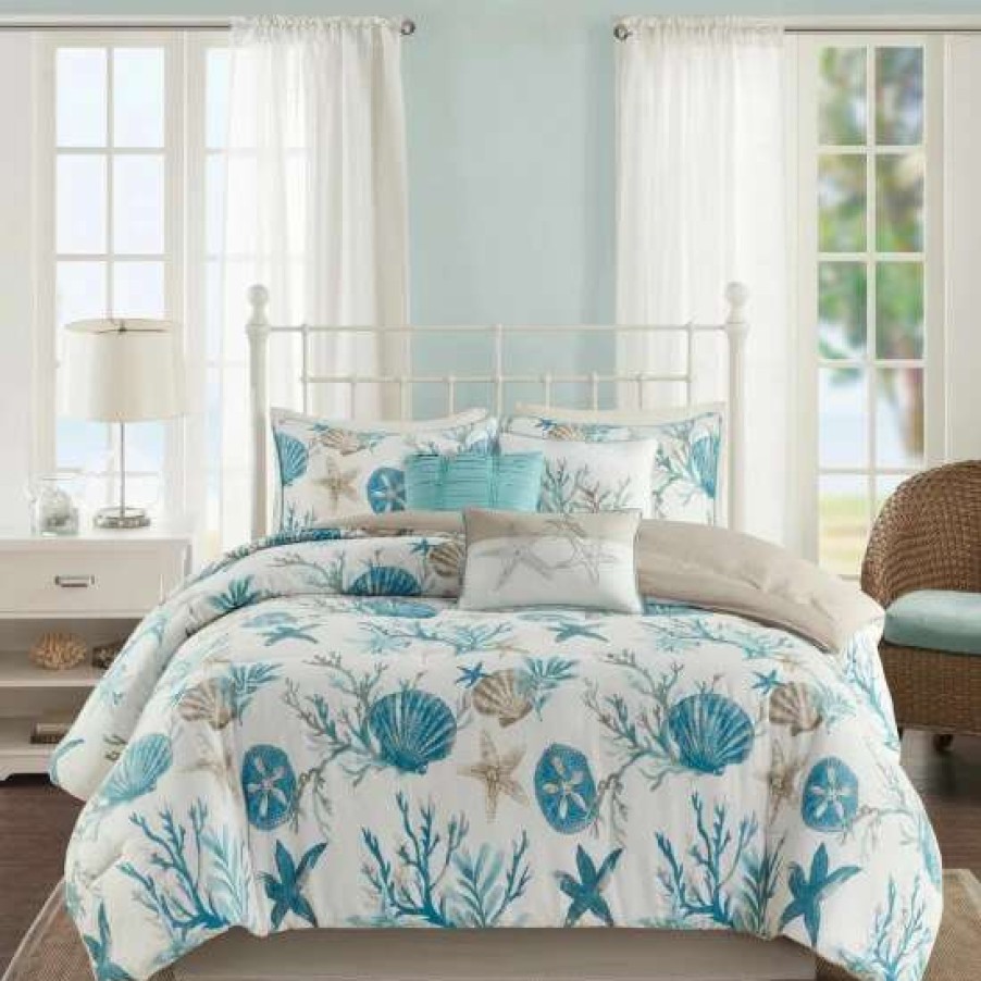 Hot Best Sale Madison Park Pacific Grove 7 Piece Cotton Sateen Comforter Set