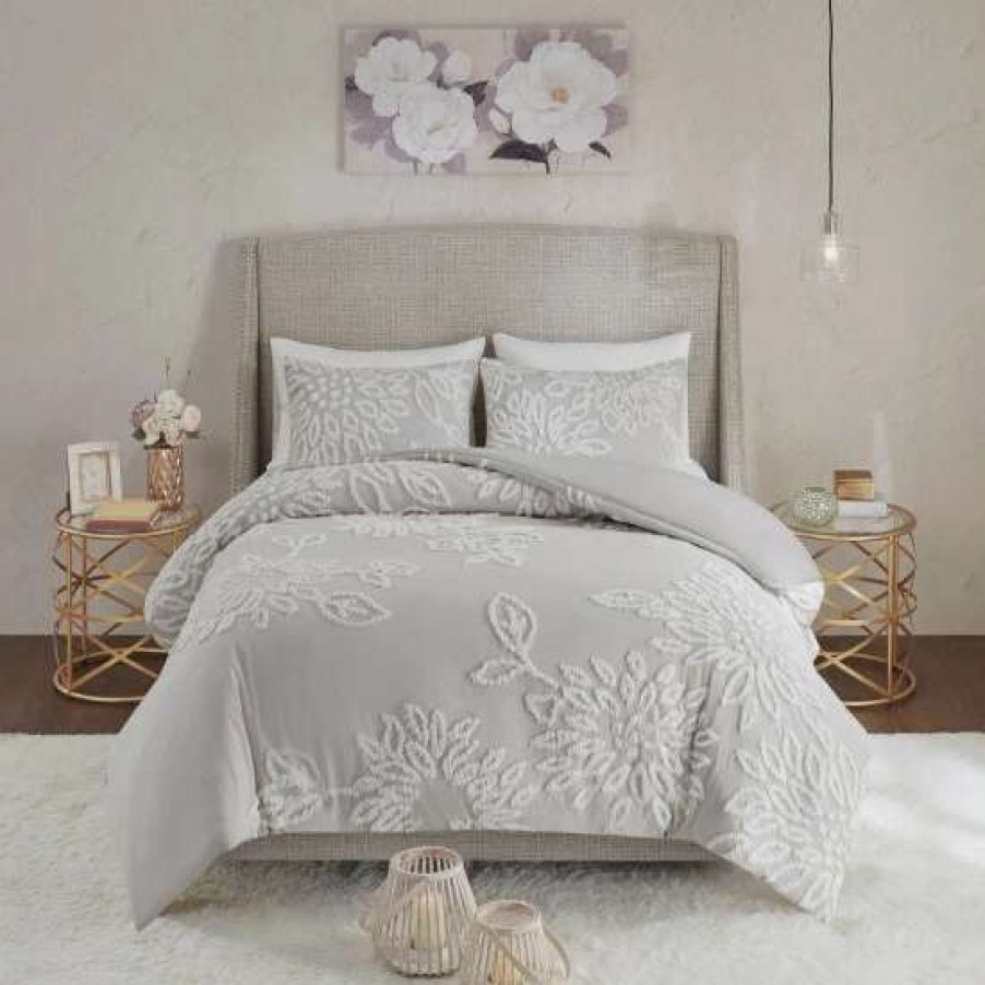 Online Wholesale Madison Park Pansy Tufted Cotton Chenille Floral Duvet Cover Set