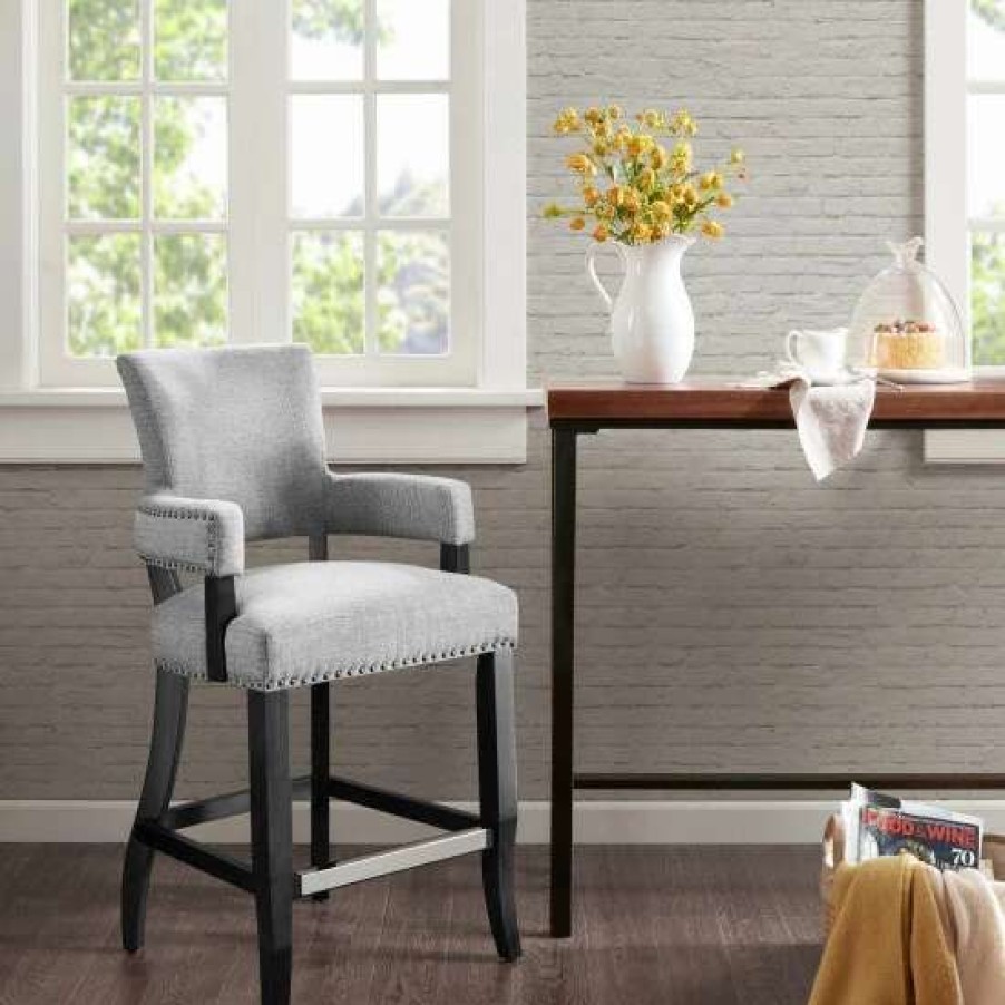 New Buy Madison Park Parler Grey Arm 26-Inch Counter Stool 22.5 W X 24.5 D X 40.25 H