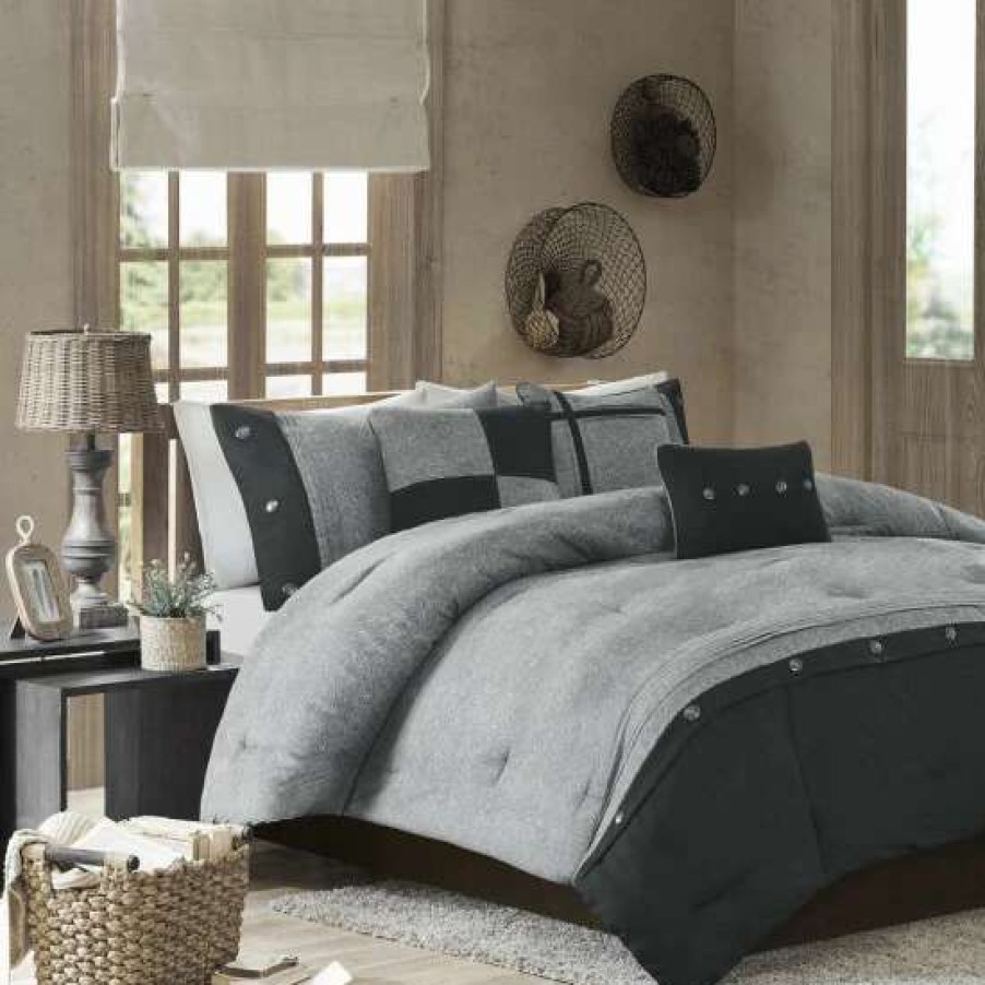 Online Hot Sale Madison Park Westbrook Grey 7-Piece Comforter Set