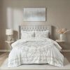 New New Madison Park Juliana Ivory/ Taupe Tufted Cotton Chenille Coverlet Set