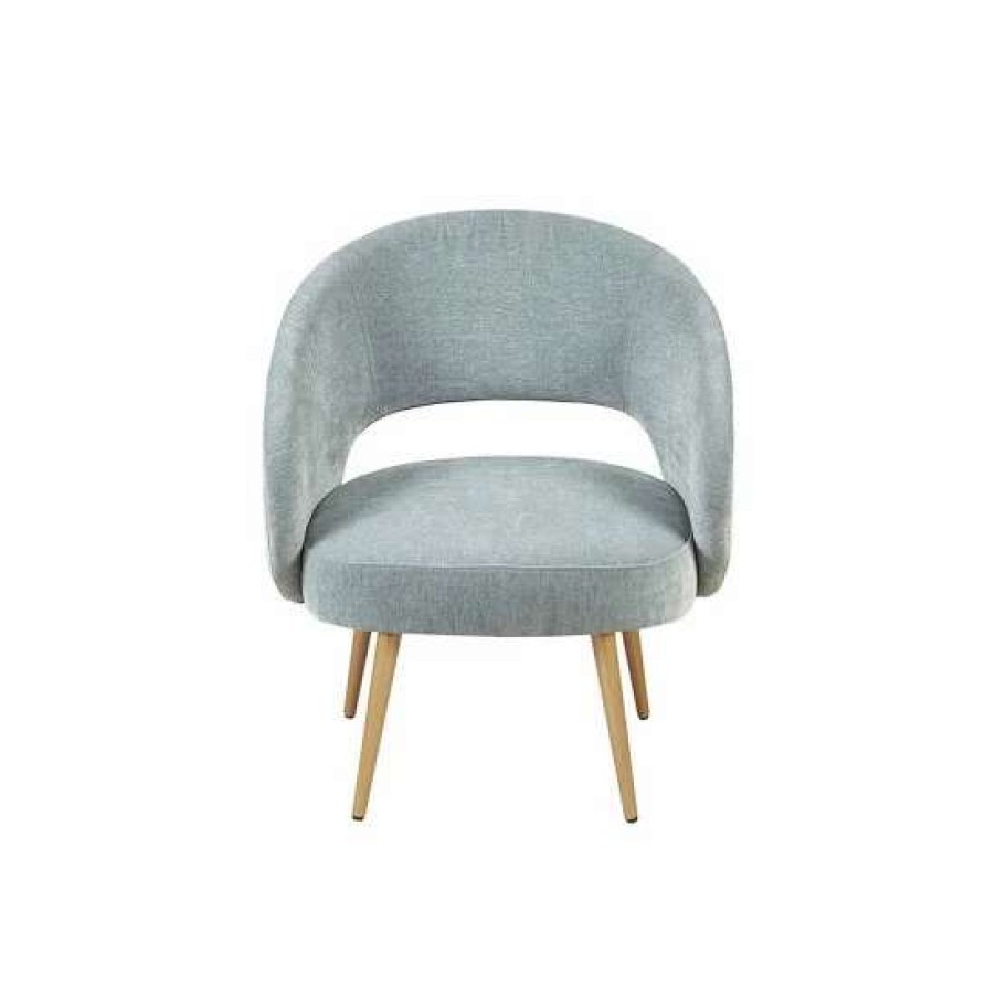 Clearance Hot Sale Madison Park Senna Seafoam Open Back Accent Chair With Antique Gold Metallic Legs